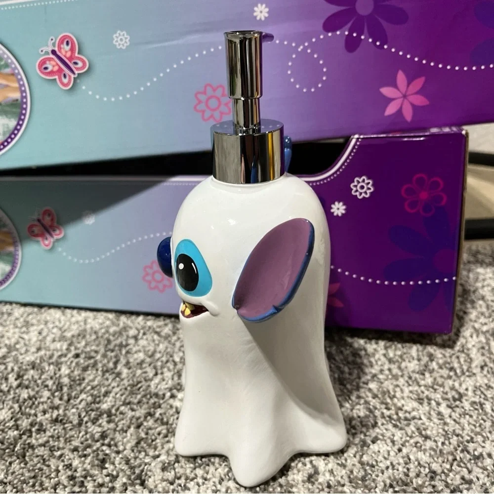 Disney Stitch Ghost Figure Soap Pump Dispenser Refillable New!
